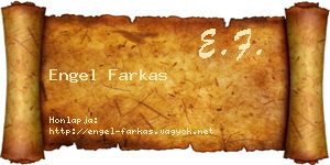 Engel Farkas névjegykártya